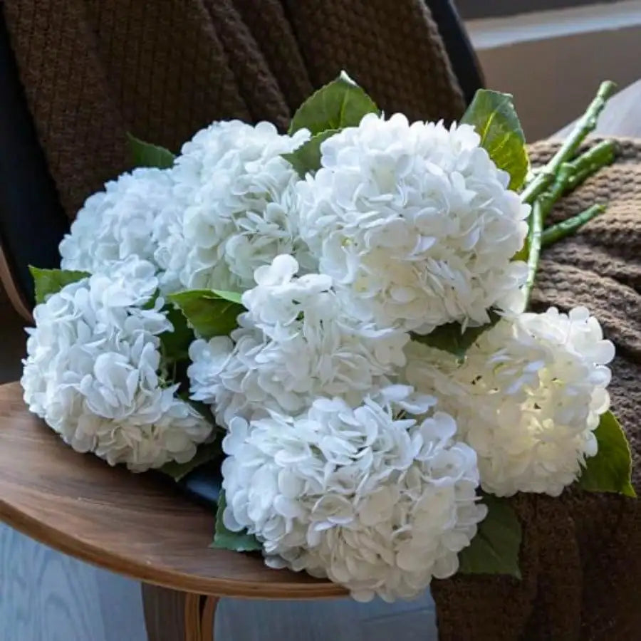 4PCS Artificial Flowers Large Hydrangeas Flowers, White