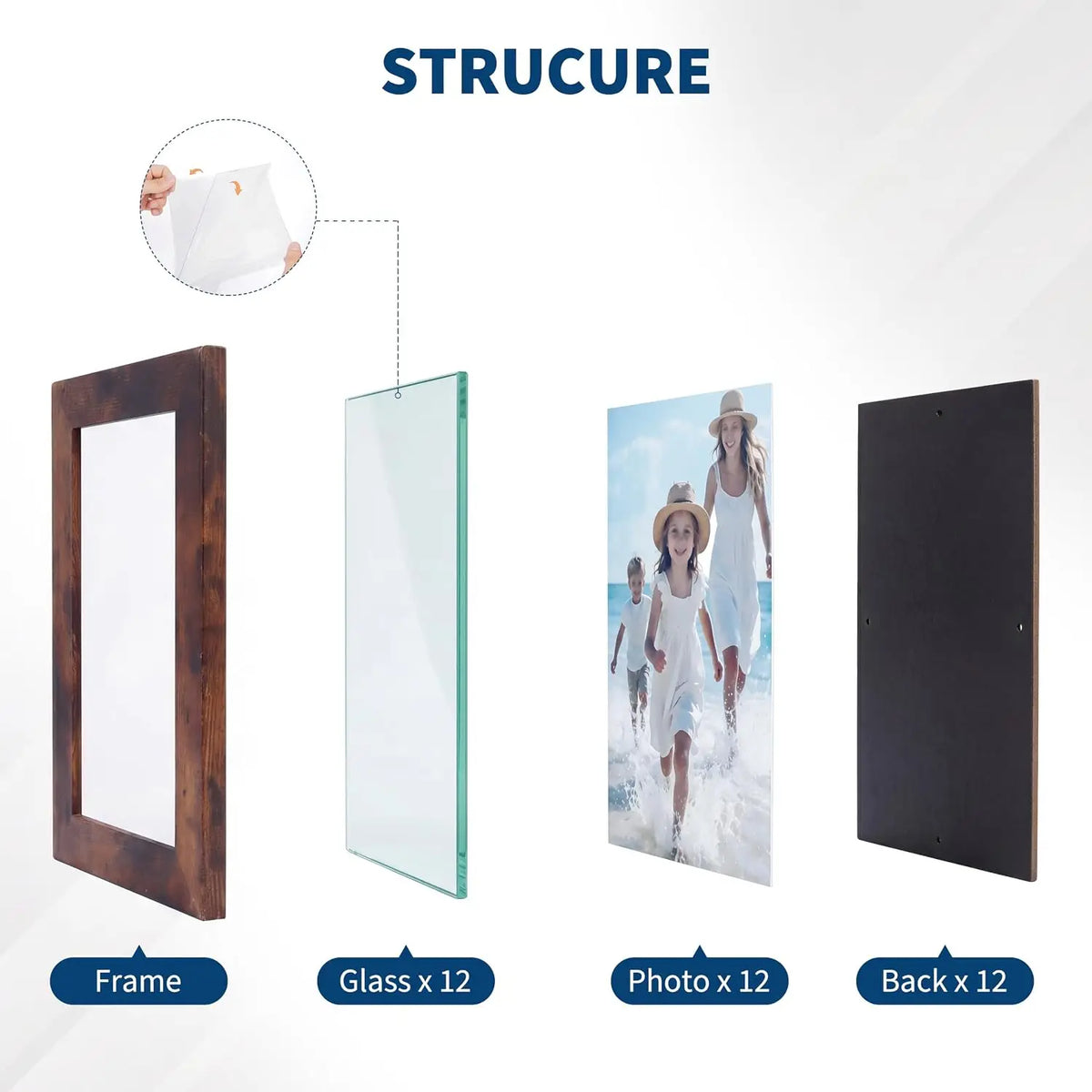 12pcs/set, Picture Frame Wall Decor Set 4x6 Inch