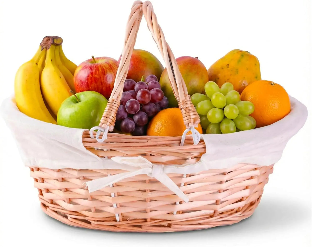 Natural Willow Wicker Basket with Handle – Multi-Purpose....