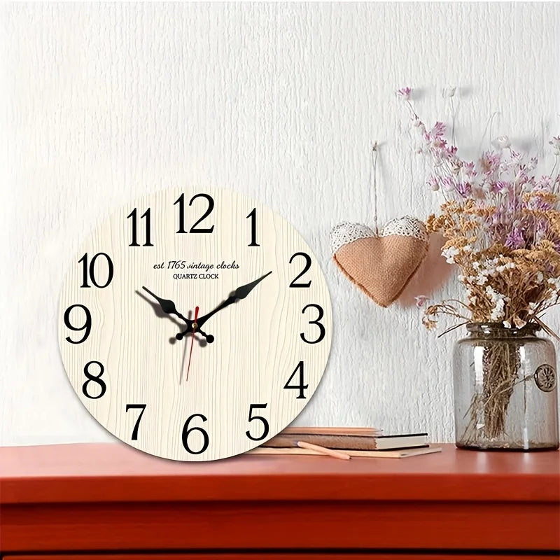 Vintage Wood Grain 2 d Print Wall Clock 4 sizes, Batteries Not Included.....