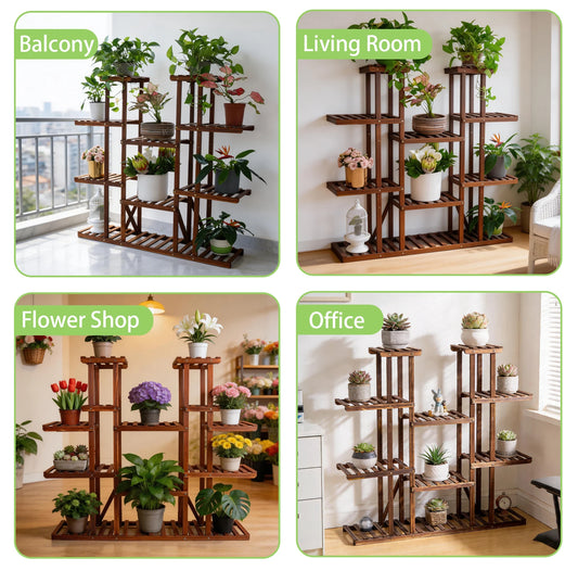 Wooden Plant Shelf Flower Pot Stand Indoor Outdoor, Plant Stand