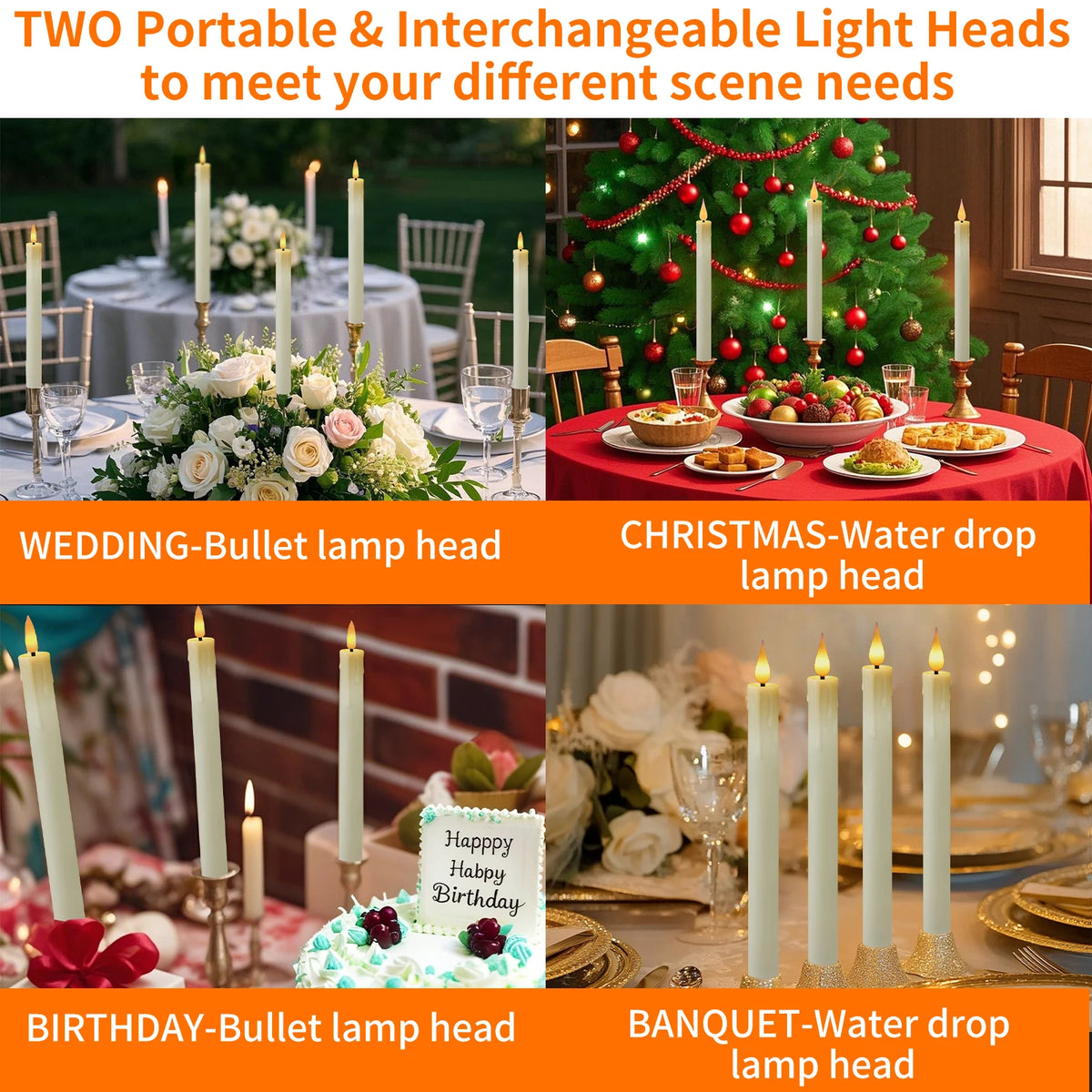 6 Pcs, 9.4 Inch Flameless Candles, Battery Operated Remote Timer 2 AA Battery's Needed...