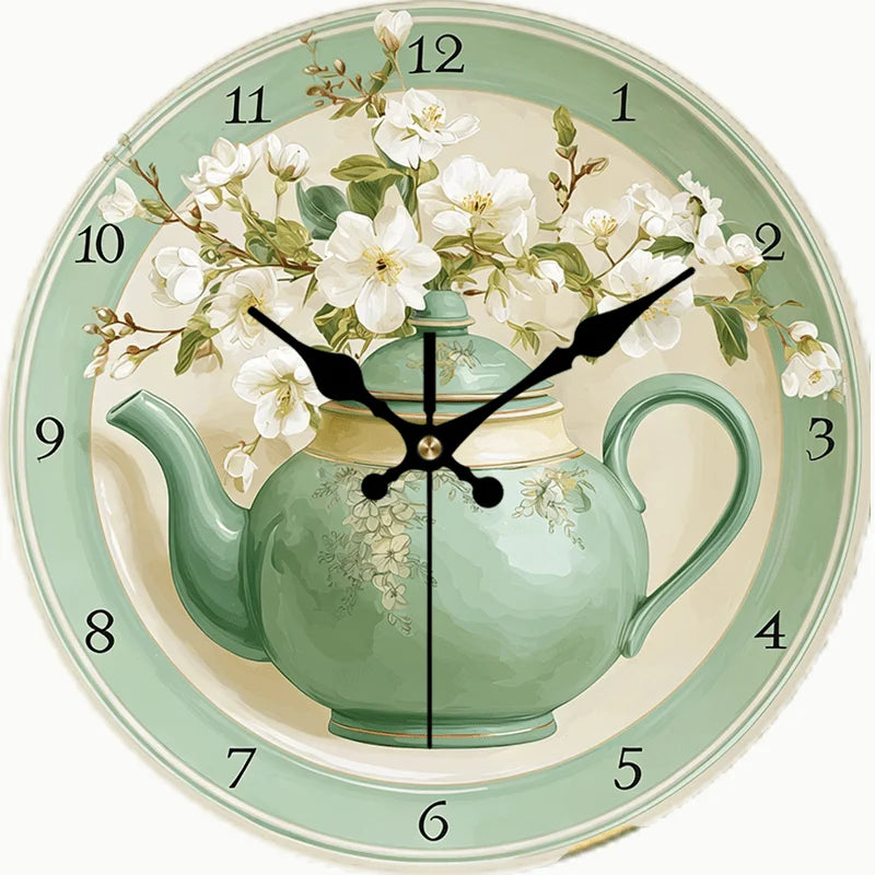 Vintage Green Wall Clock, Fresh Country Style10-Inch, AA Battery Not Included....