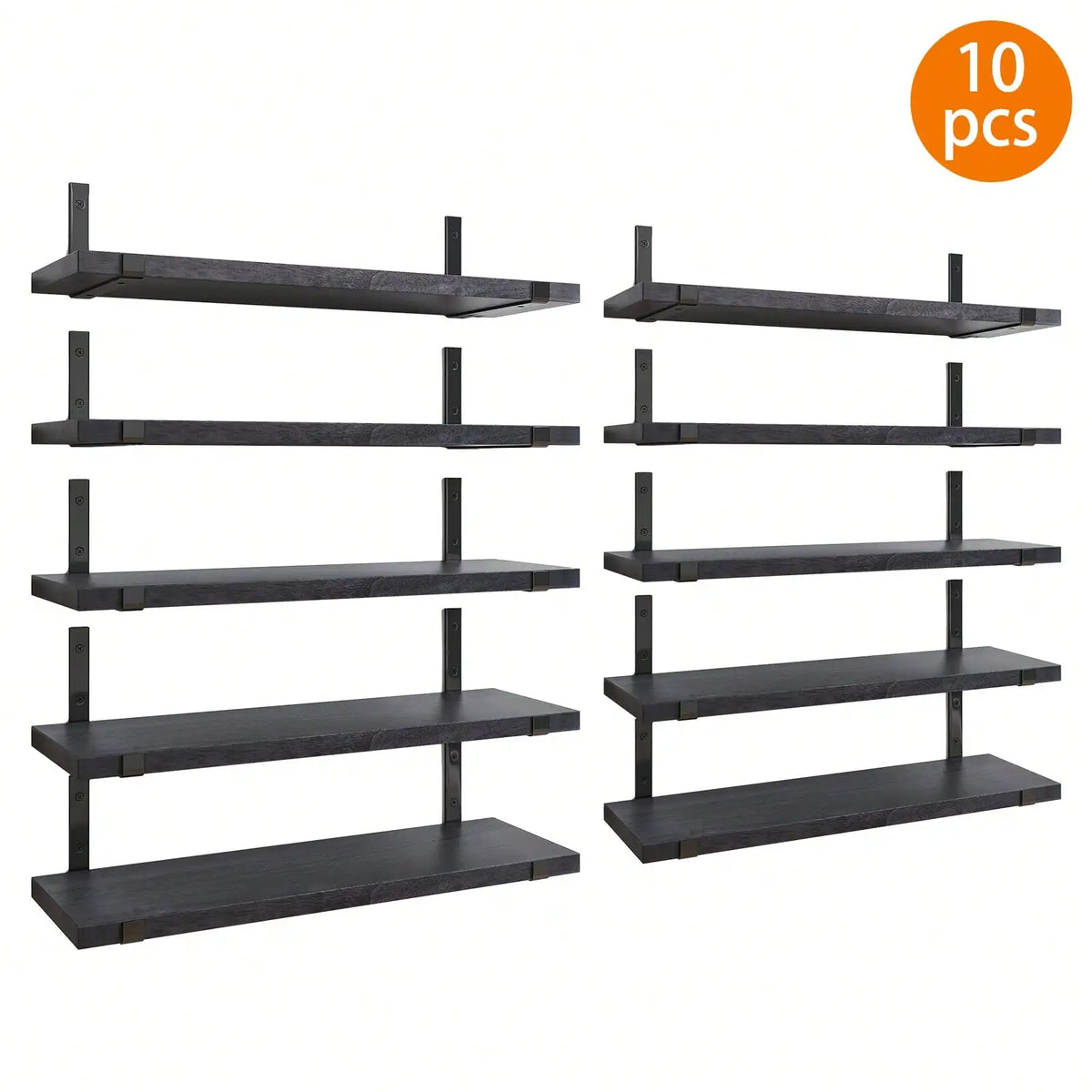 5/10Pcs Floating Shelves, 4.7 In Wide 16 Long with Invisible Brackets, Rustic Wood .......