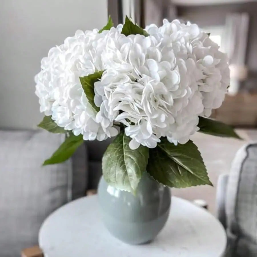 4PCS Artificial Flowers Large Hydrangeas Flowers, White