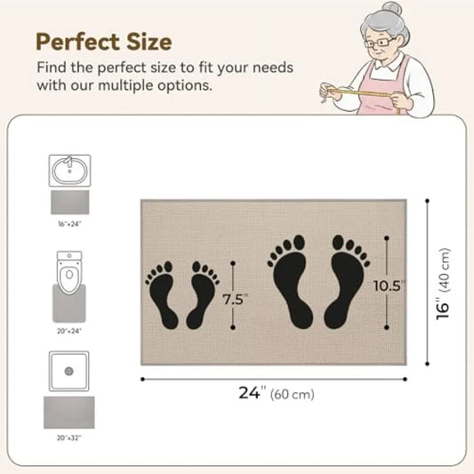Bathroom Rugs,, Absorbent Bath Mats 24" x 16", Non Slip Washable, Quick Dry...