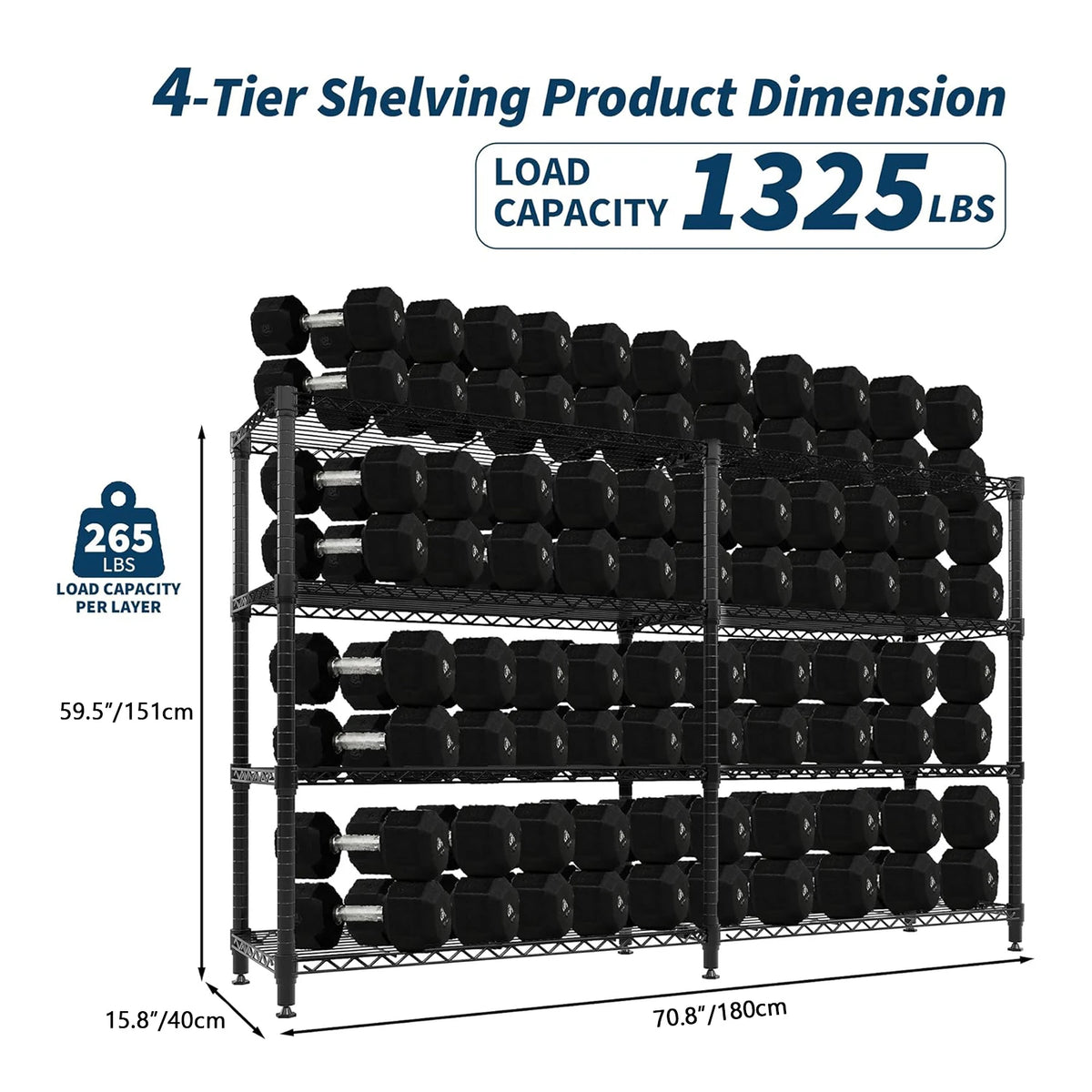 Heavy Duty Storage Shelves 4/5 Tiers Metal Shelving Adjustable