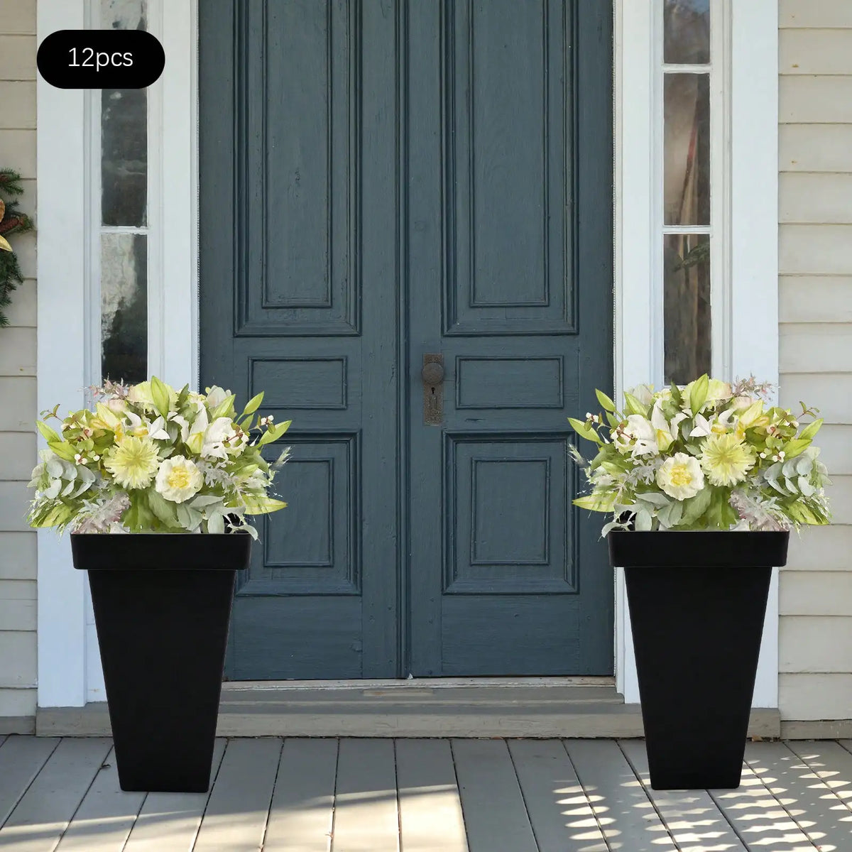 12Pcs Flower Buckets 13.4 In Floral Bucket Plastic