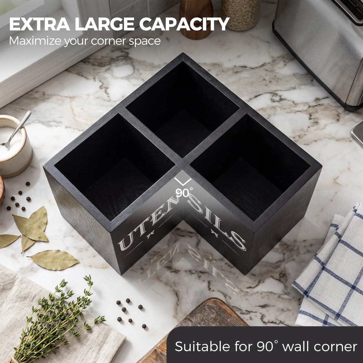 Wooden, 90° Corner Storage Organize....