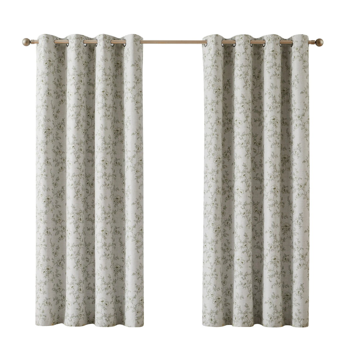 4 Sizes 2 Panels Floral Print Blackout Curtains, Grommet Top, 4 Colors.....