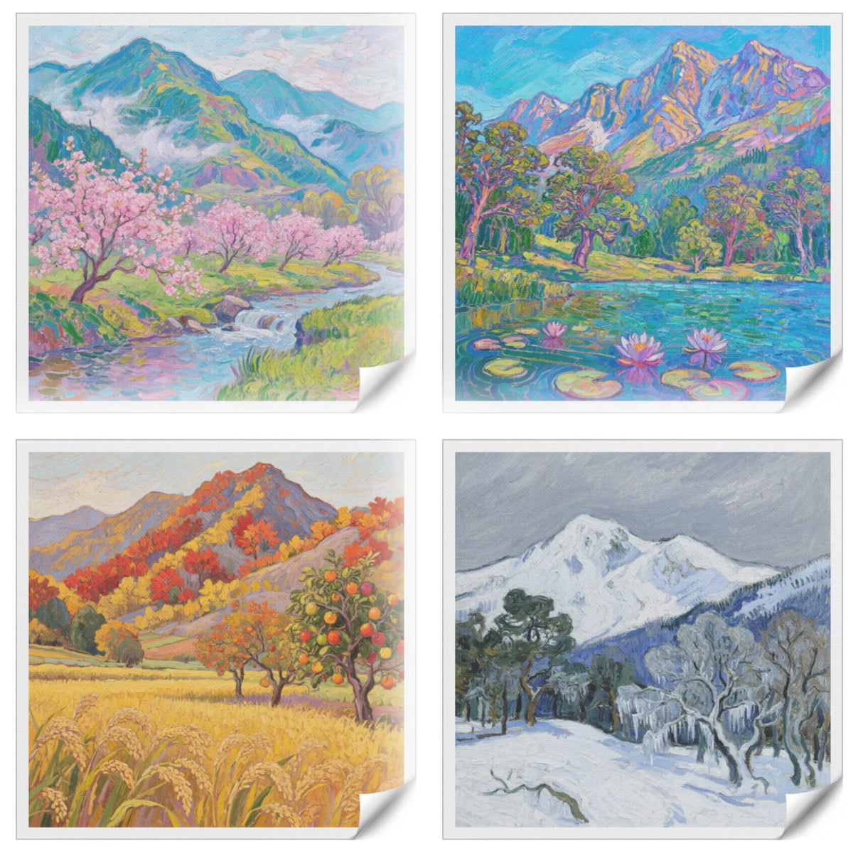 The Four Seasons Canvas Oil Painting HD Print Wall Art, Many Different Sizes....