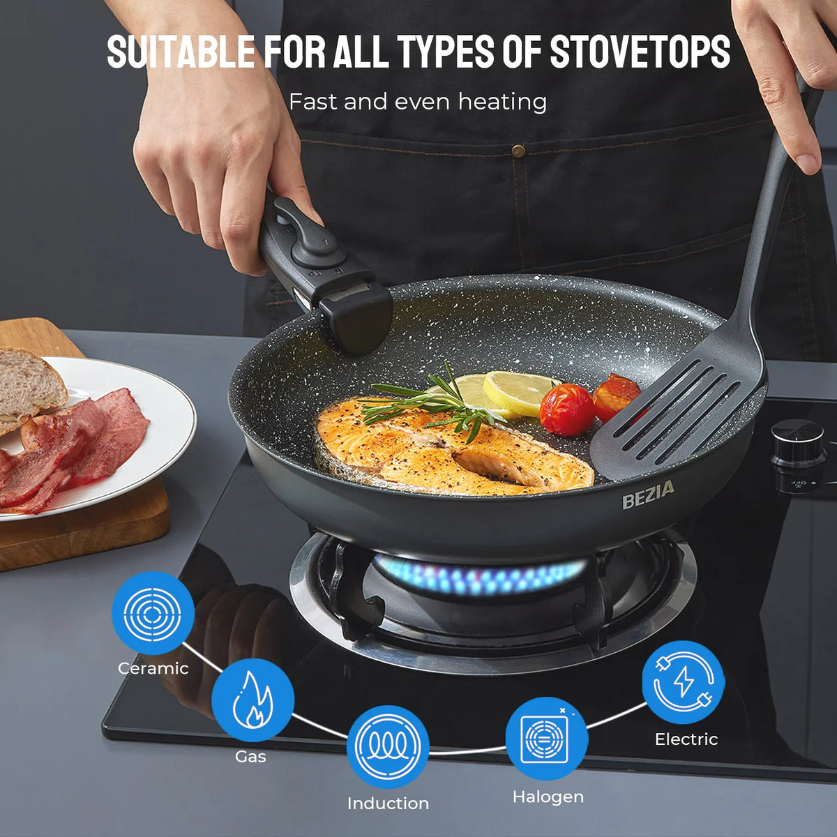 10 Pieces, Induction Cookware Set Nonstick with Removable Handles, Dishwasher Safe.....