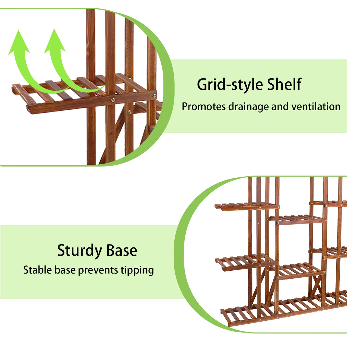 Wooden Multi-Tiered Plant Stand for Outdoor Indoor