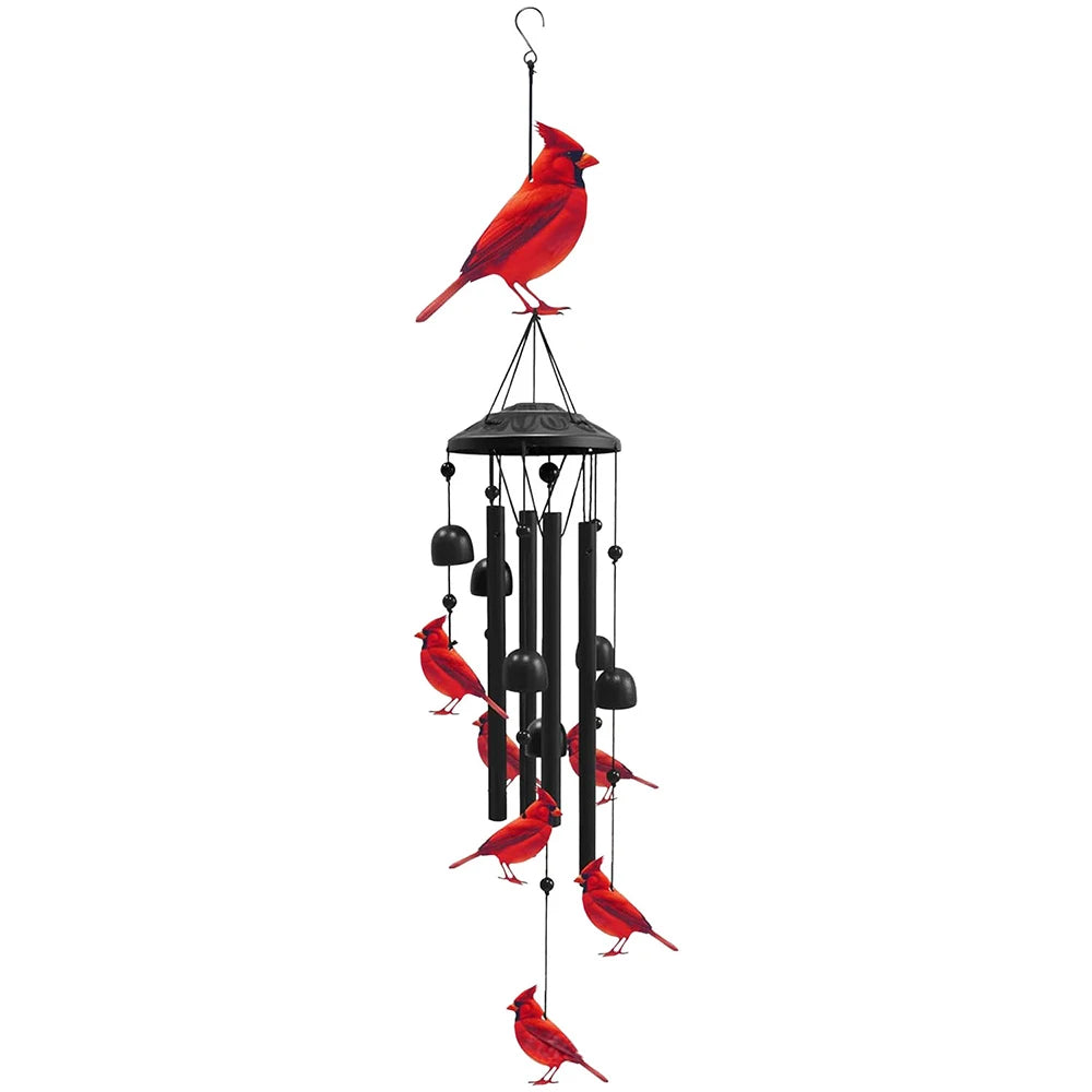Colorful Hummingbird Wind Chimes Metal Aluminum Tube Bell, Waterproof Outdoor