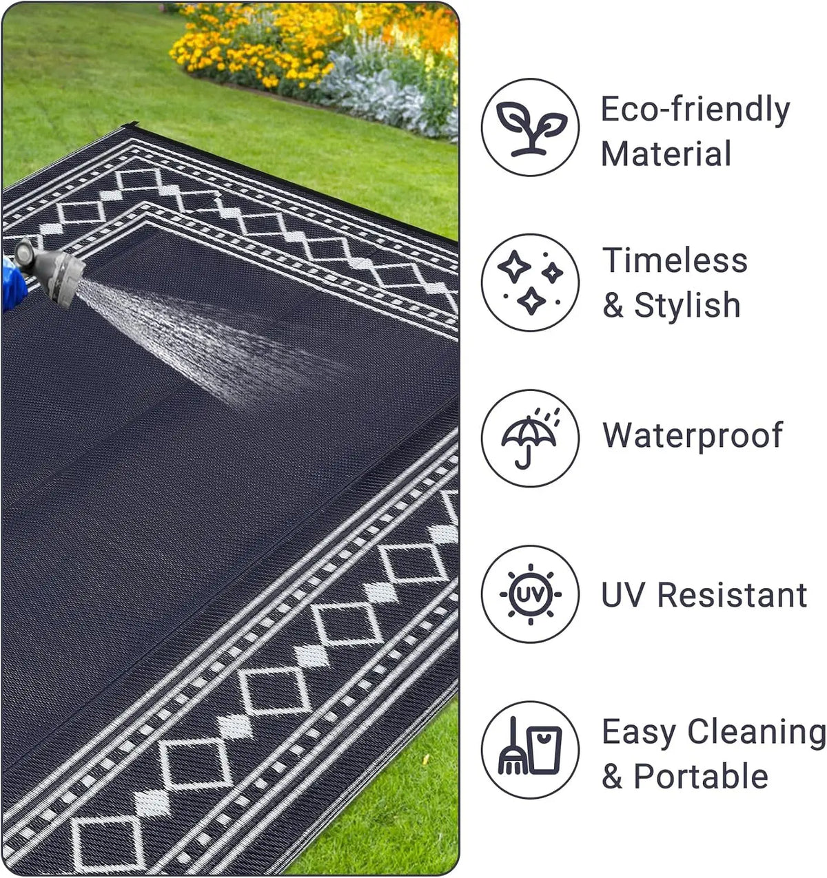 9x18/8X10FT Waterproof Plastic Carpet Washable Outdoor Mat