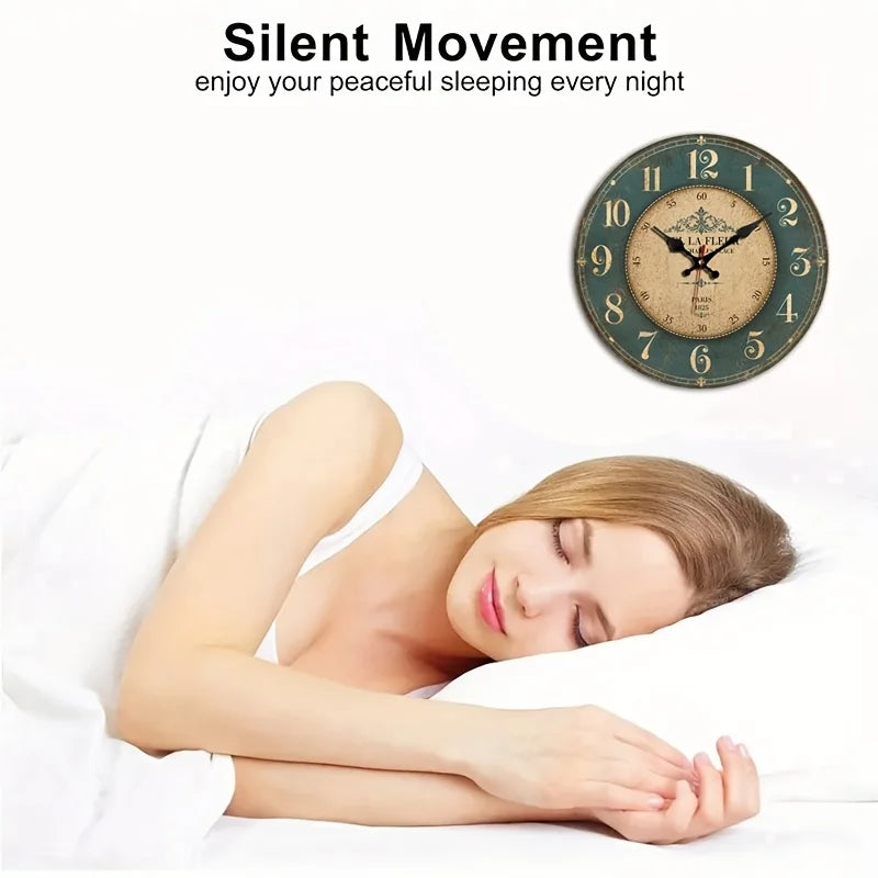 Wooden Vintage Green Café-patterned Wall Clock.....