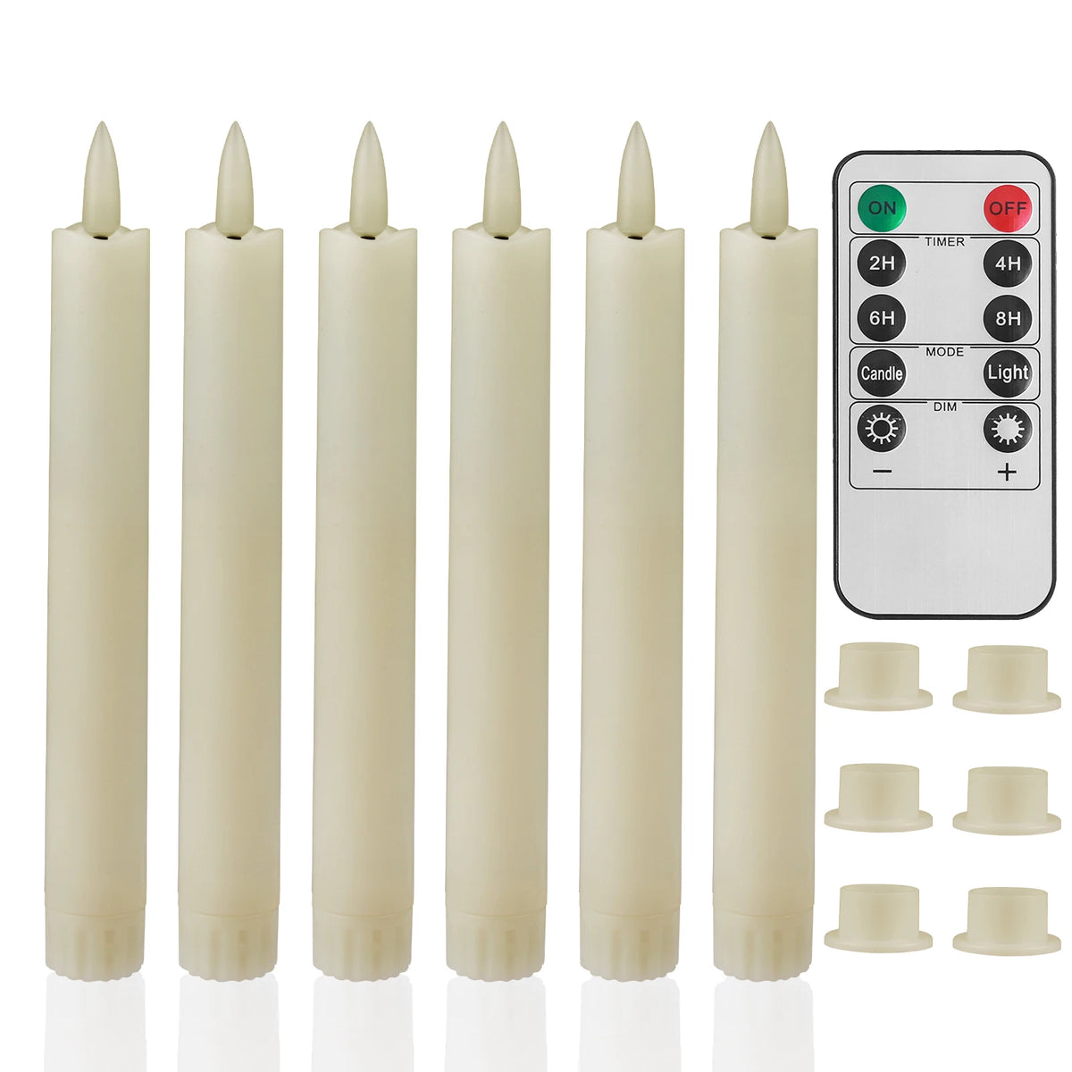 6.6 Inch LED Flameless Candles with Remote, 6/12 PCS, 2 AAA Battery's needed, 3D Flickering