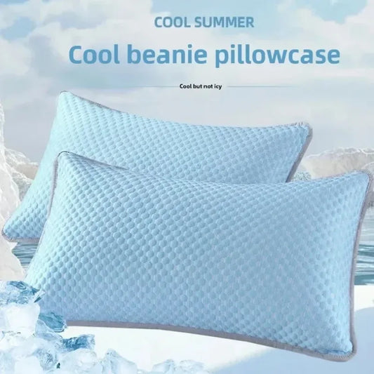 Cooling Pillowcase Solid Color Ice Bean, Pillowcase Cover Washable (No Pillow) 48x74cm