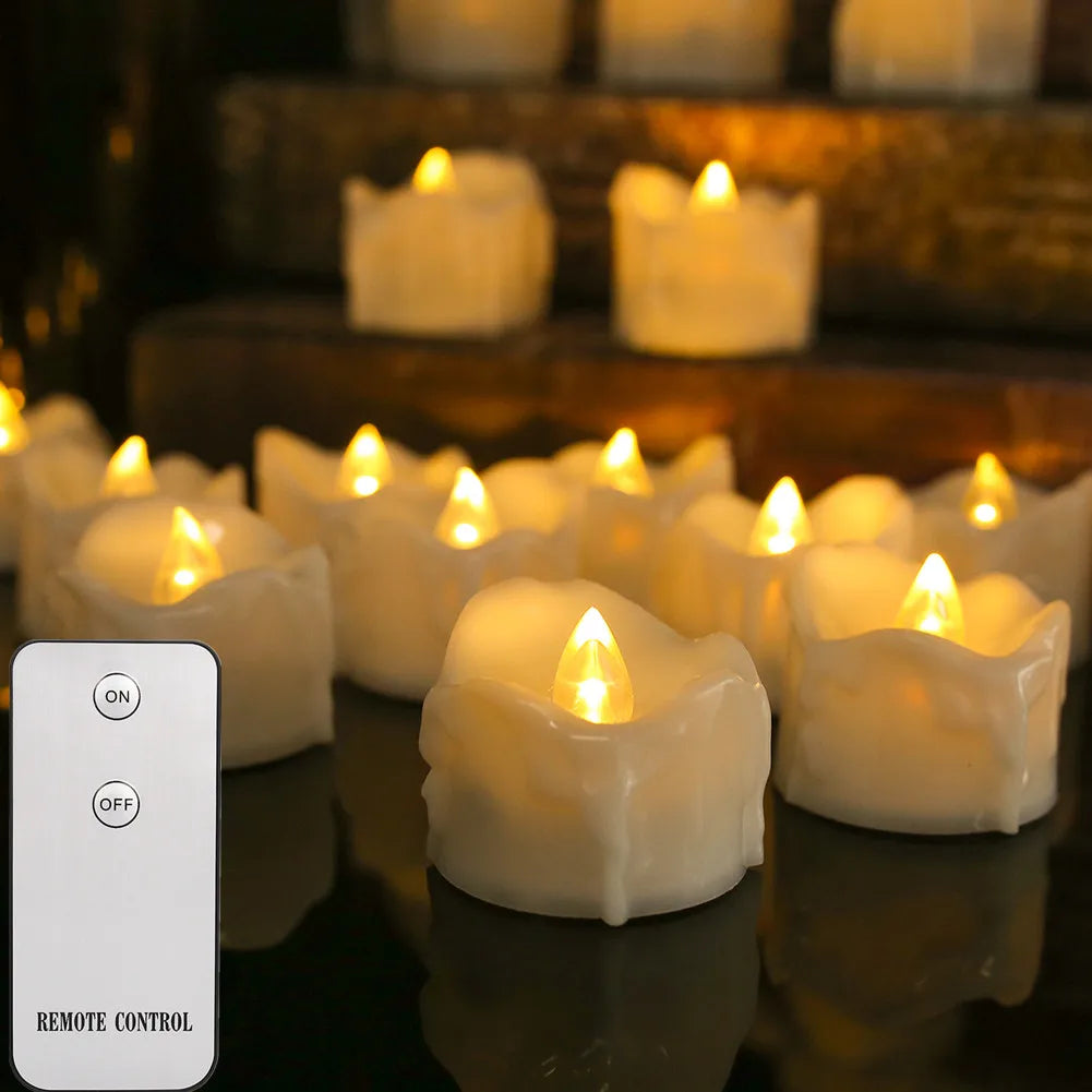 12/24Pack Flameless LED Tealights Battery Operated Candles With Remote Control.....
