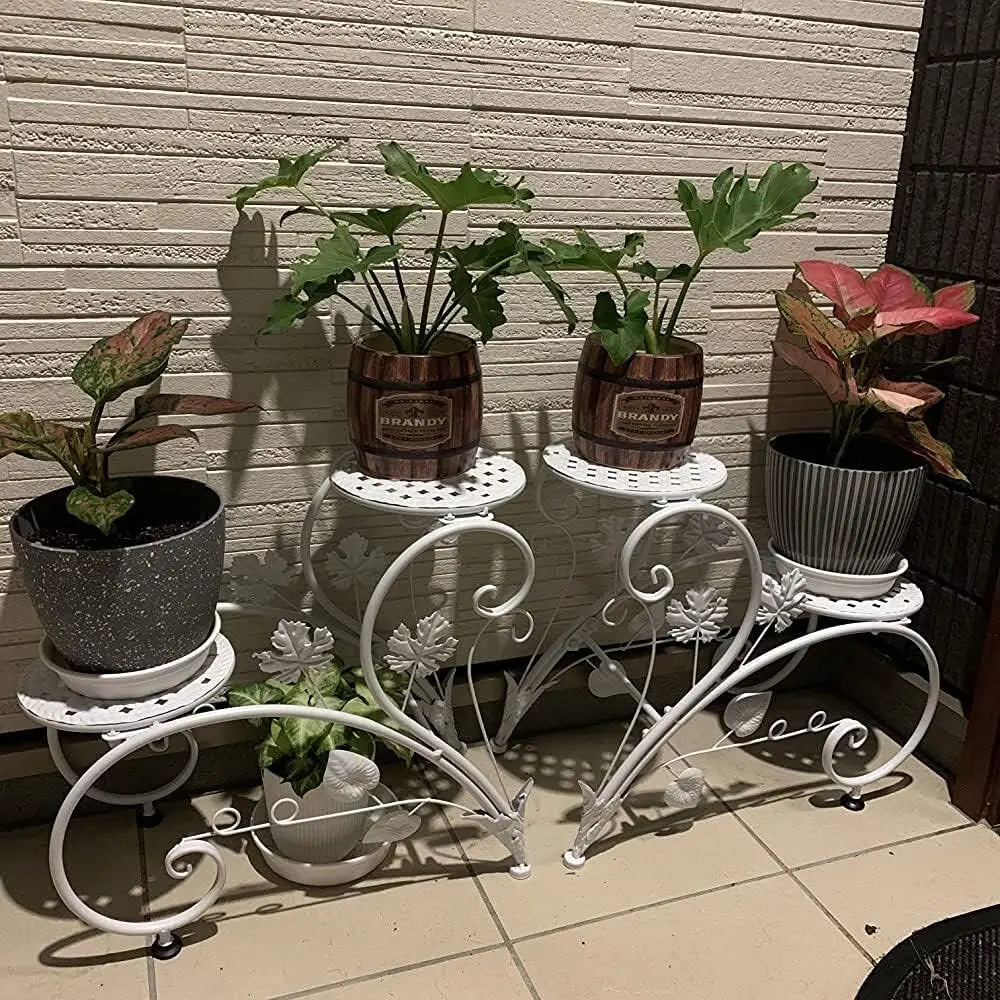4-Tier Metal Plant Stand Display for Indoor Outdoor