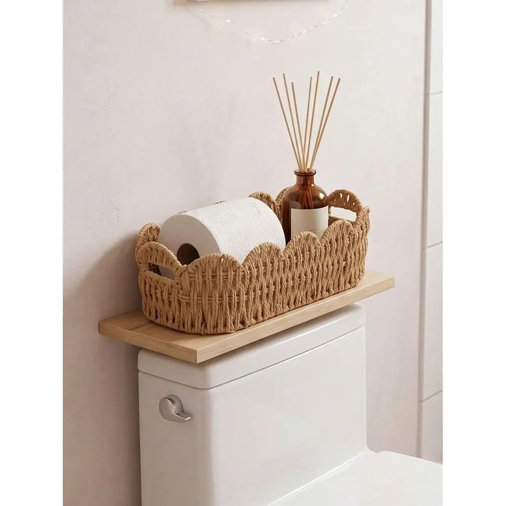 1pc Handwoven Rattan Wicker Basket, Multi-Purpose Storage Bin....