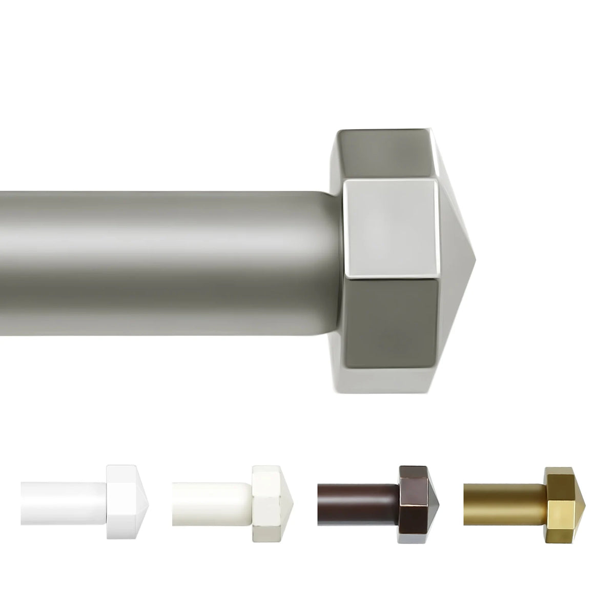 5/8 Inch Diameter Single Window Drapery Curtain Rod Set 5 Colors, 28 to 120 Inches.....