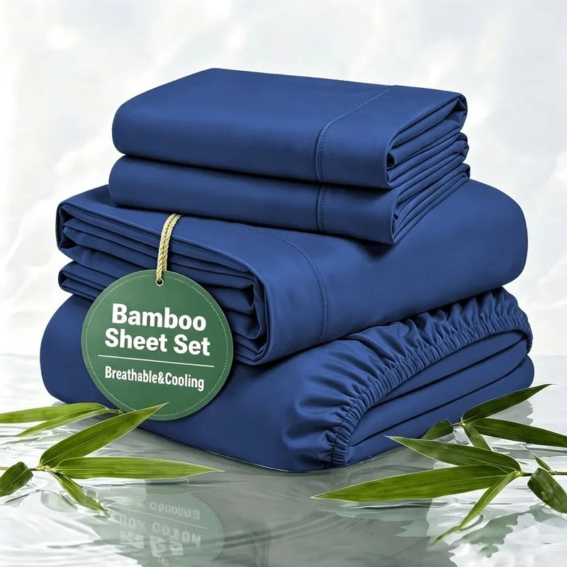 3pcs/4PCS Cooling Satin Bed Sheet Set, Shrink-Resistant, Fade-Resistant, Hypoallergenic, Breathable, Flat Sheet & Fitted Sheet & Pillow Cases
King, Queen, Full, Twin