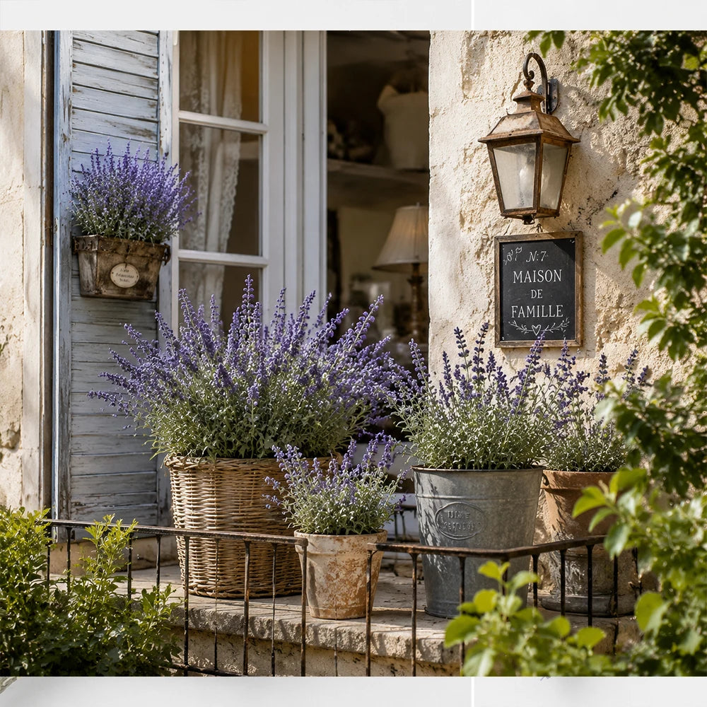 6 Bundles Artificial Lavender Flowers UV-Resistant