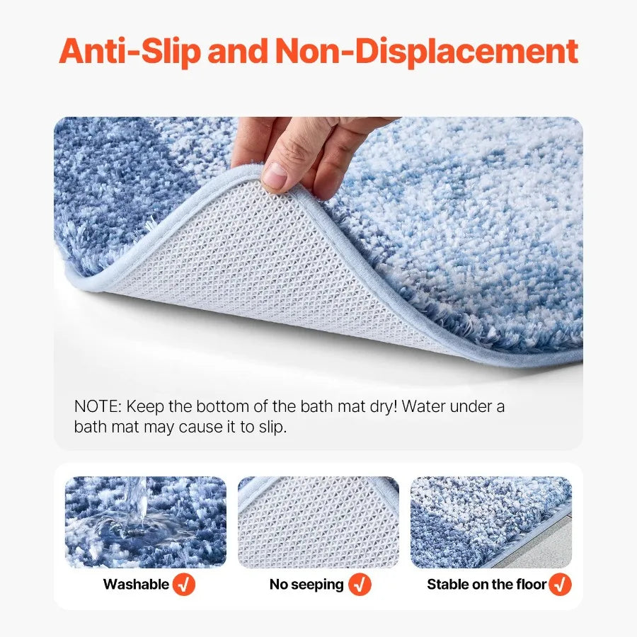 Bathroom Rug 30x20 Absorbent Soft Machine Washable, Non-Slip