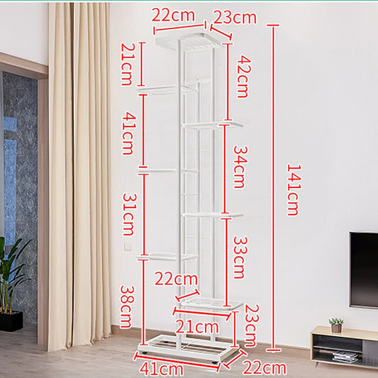 8 Tiers Metal Plant Stand, Indoor Outdoor 9 Potted Plant Holders
