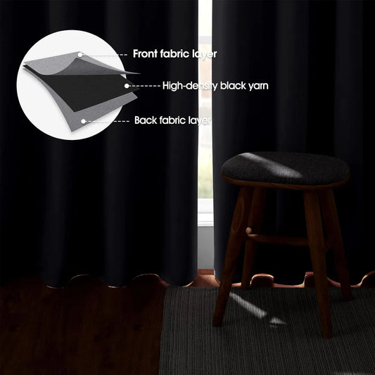 4PCS Blackout Curtains, Heat-Insulated Grommet Curtains For Darkening, 6 Colors, Many Sizes.....