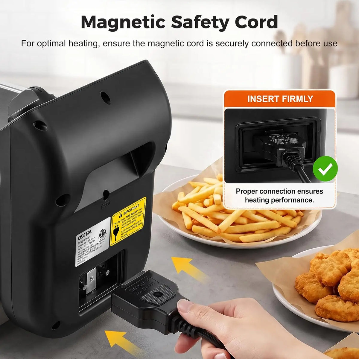 Electric Deep Fryer with Basket, 3.2QT Stainless Steel...