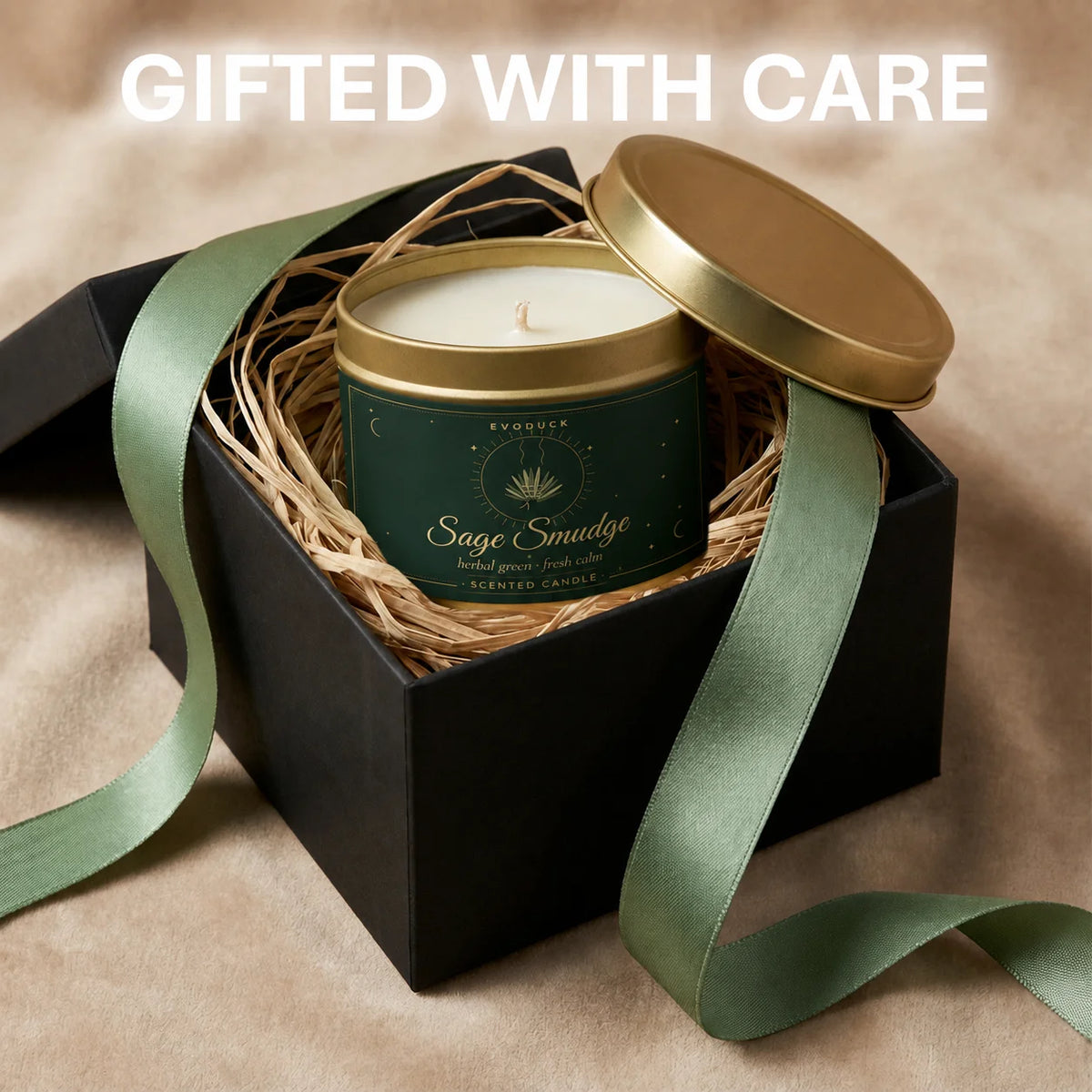4 Pack  Candle Set 2 Sage Smudge 2 Palo Santo Soy Wax Scented Candles in Gold Travel Tin 20H+ Burn......
