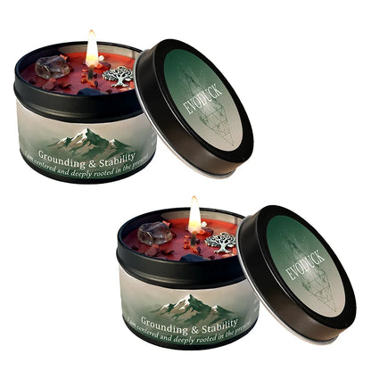 3Pcs Grounding & Stability Crystal, Scented Candle Set, Vetiver & Cedarwood Scented, Red Jasper & Smoky Quartz, Root Chakra Anxiety Relief, 12 Different Styles, 3 Oz.....