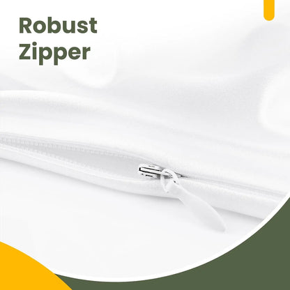 Fairpeak Waterproof Pillow Protectors with Zipper, White Polyester, Standard Queen King, 2/4 Pack