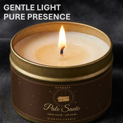 4 Pack  Candle Set 2 Sage Smudge 2 Palo Santo Soy Wax Scented Candles in Gold Travel Tin 20H+ Burn......