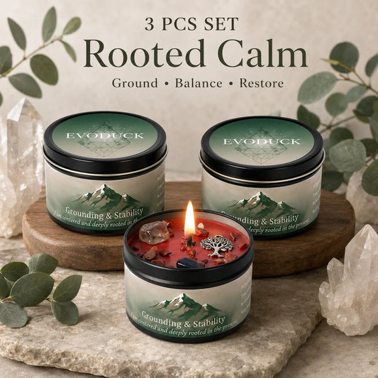3Pcs Grounding & Stability Crystal, Scented Candle Set, Vetiver & Cedarwood Scented, Red Jasper & Smoky Quartz, Root Chakra Anxiety Relief, 12 Different Styles, 3 Oz.....