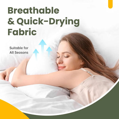 Fairpeak Waterproof Pillow Protectors with Zipper, White Polyester, Standard Queen King, 2/4 Pack