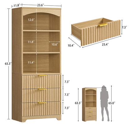Tall Bookshelf, Bookshelves  with Drawers