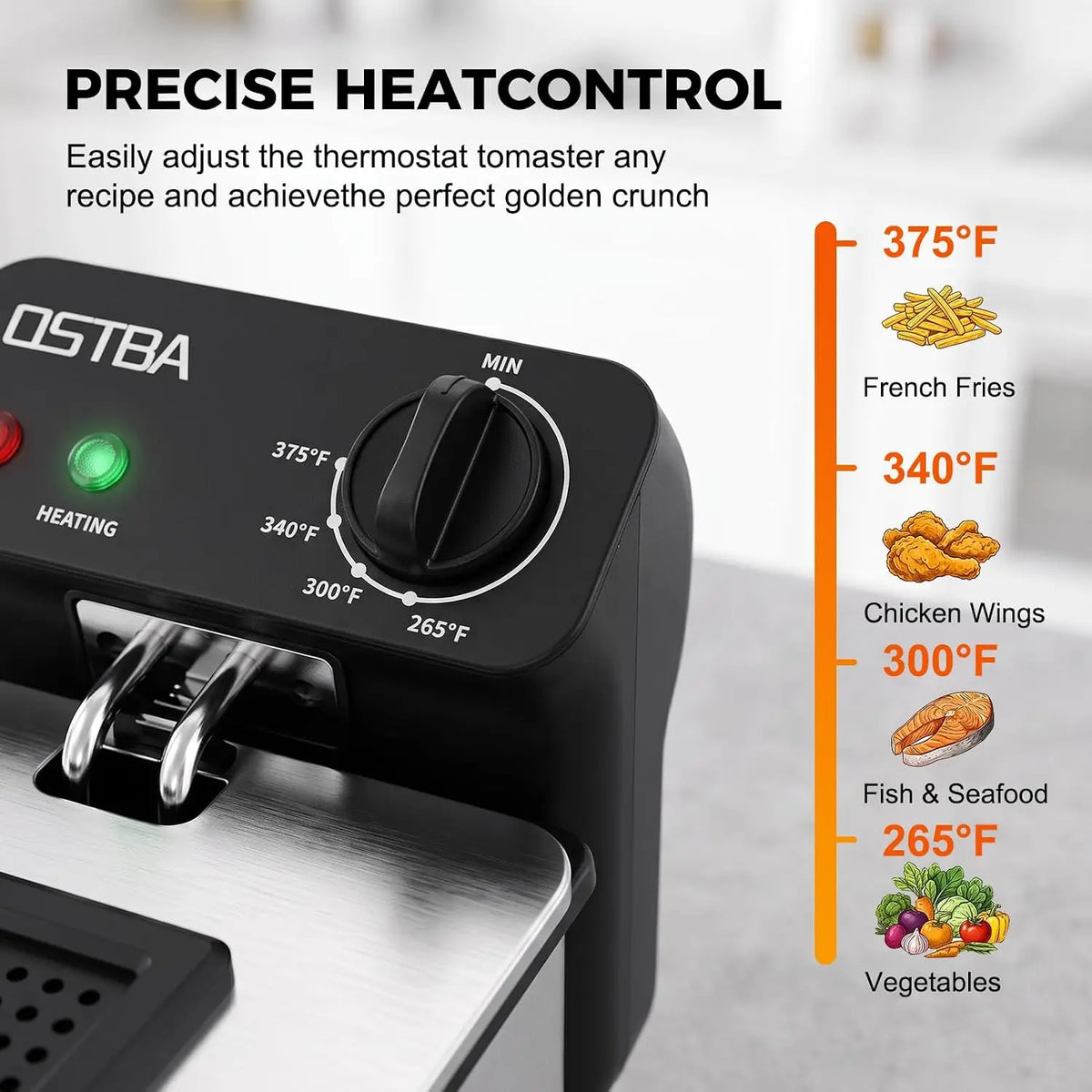 Electric Deep Fryer with Basket, 3.2QT Stainless Steel...