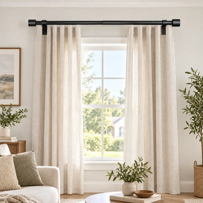 32-144 In Black Adjustable Metal Curtain Rod, for Living Room Bedroom Windows Best Choice 2026