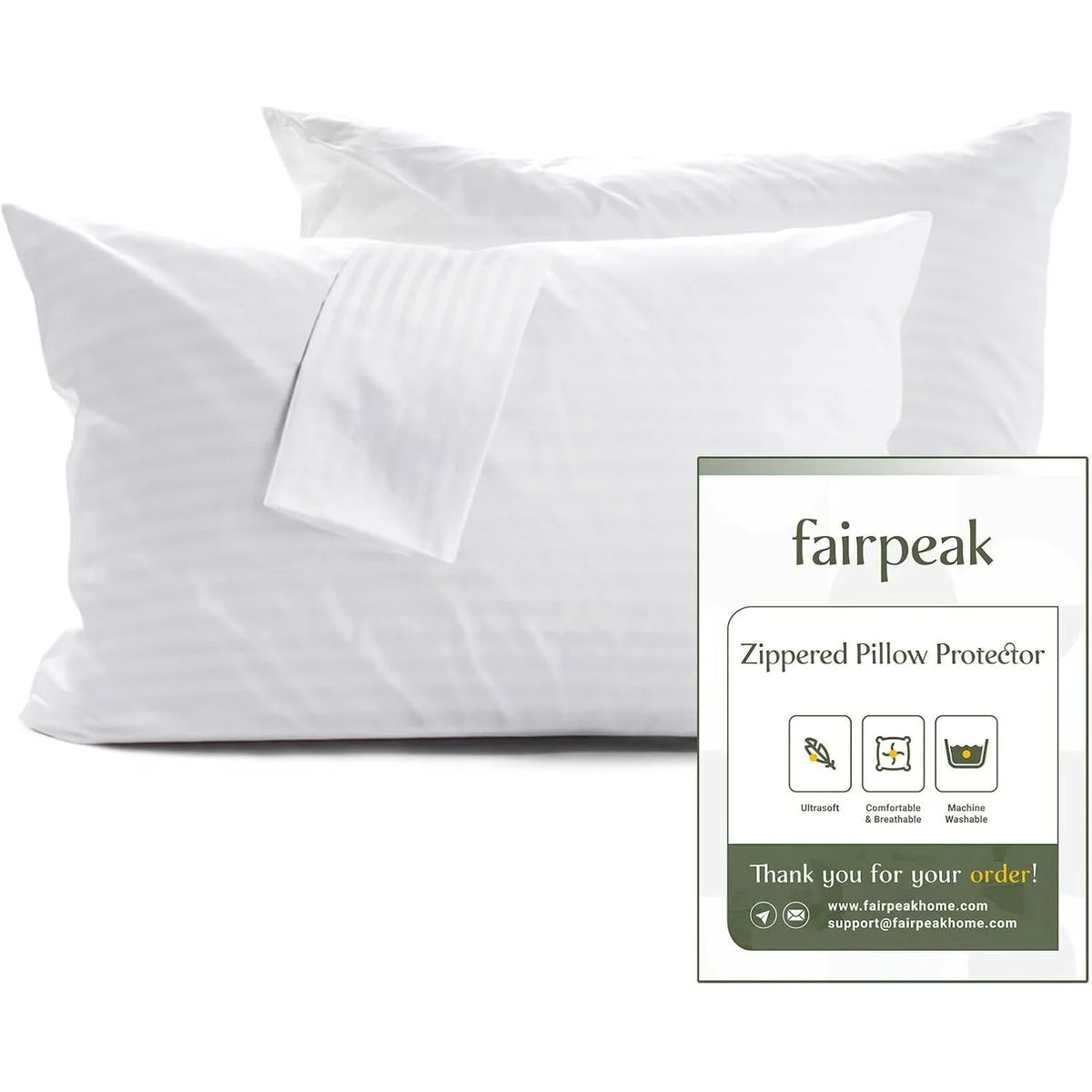 Fairpeak 100% Polyester Microfiber Pillowcases, Standard Queen King Body, 2/4/6 Pack