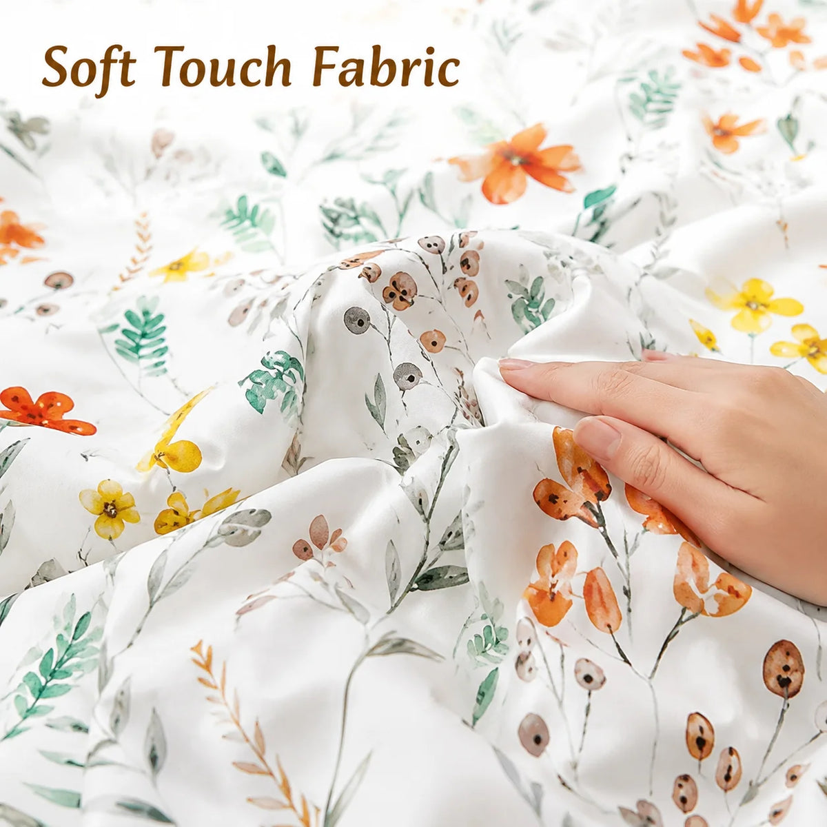 4-Piece Floral Print Duvet Cover Set: 1 Flat Sheet, 1 Fitted Sheet, 2 Pillowcases, Sizes: Large/King/Single/Double.