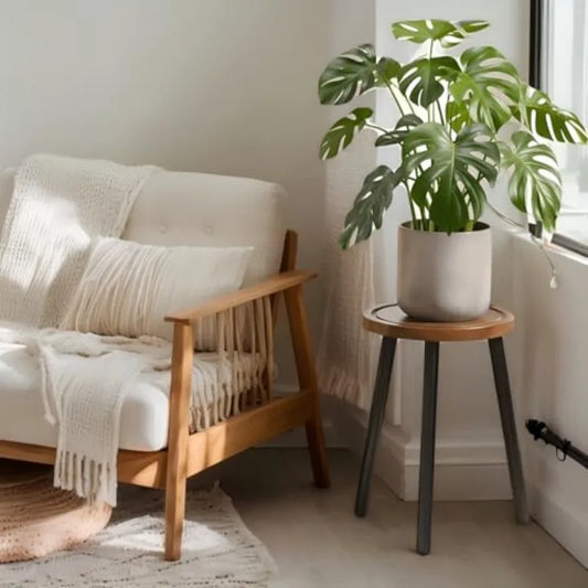 Set Of 2 Wooden Plant Stands, 16.7" Tall Plant Stand Indoor, Outdoor, Plant Stool....