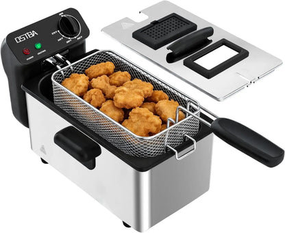 Electric Deep Fryer with Basket, 3.2QT Stainless Steel...