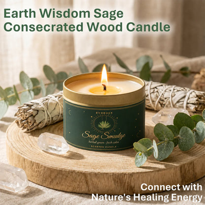 4 Pack  Candle Set 2 Sage Smudge 2 Palo Santo Soy Wax Scented Candles in Gold Travel Tin 20H+ Burn......
