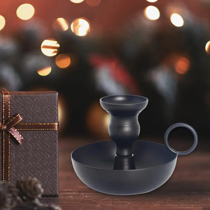 Black Candle Holder Wrought Iron With Vintage Charm.....