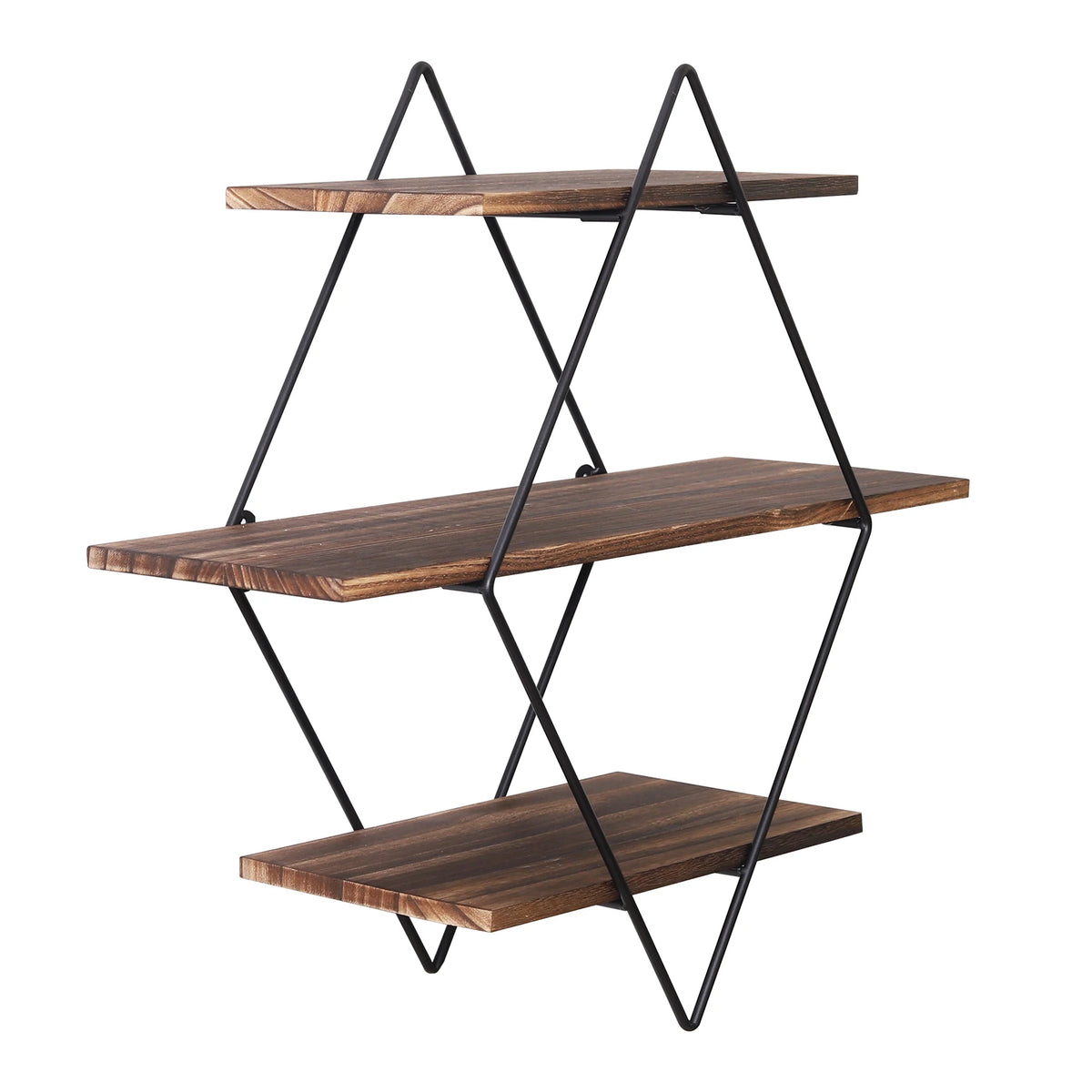 3 Tier Wood Floating Shelf, Wall Mounted Unit