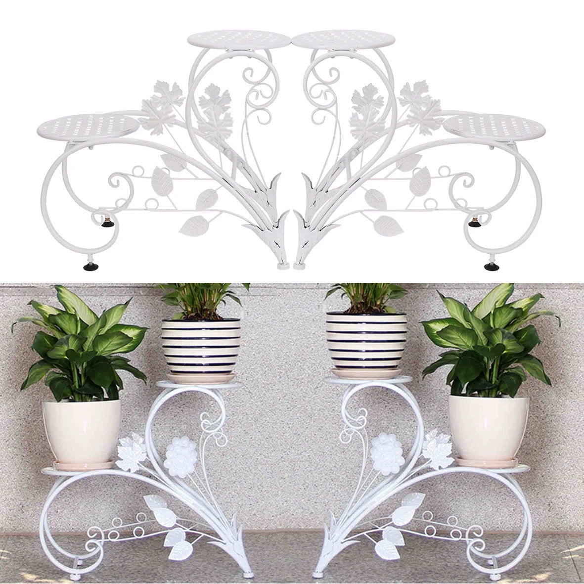 2PCS 4 tiers Classic Plant Stand, Indoor Outdoor....