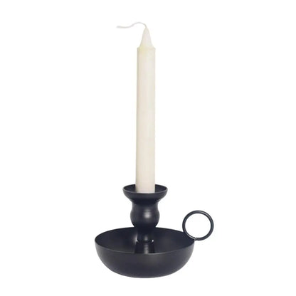 Black Candle Holder Wrought Iron With Vintage Charm.....